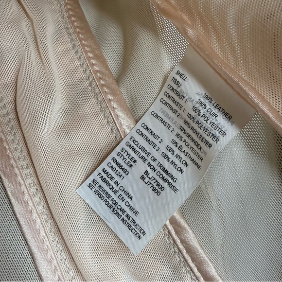 Blanc Noir Leather baby pink Moto Mesh Jacket Medium - Picture 7 of 12